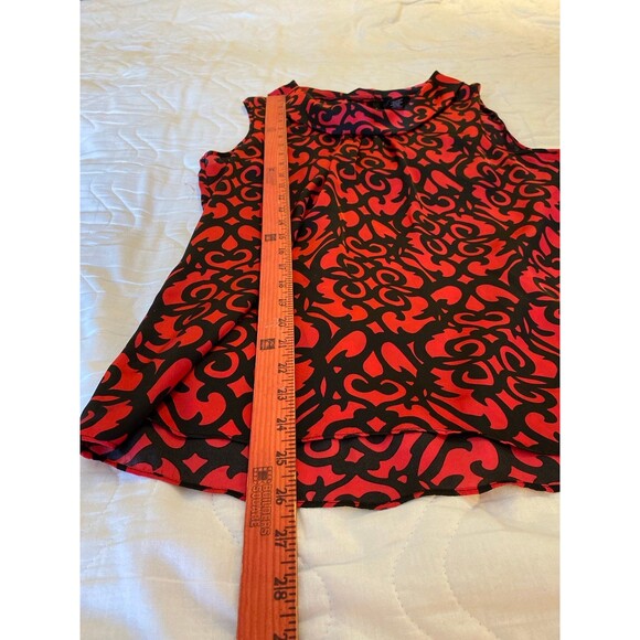 New Directions Blouse Size Large Top Gorgeous Red & Black Pattern Sleeveless - Picture 7 of 9